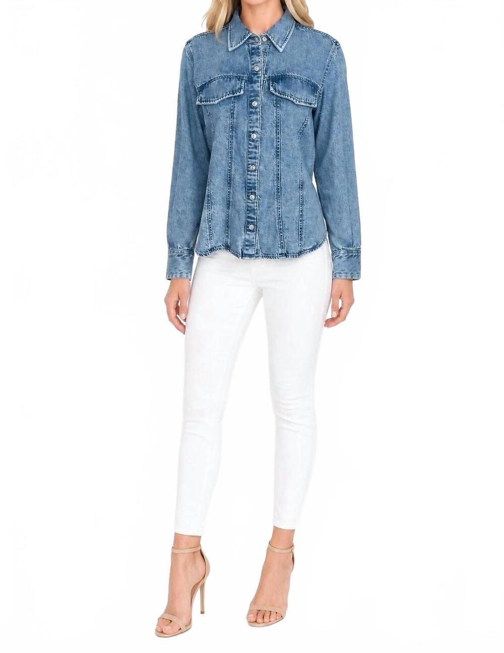 NEW RAG & BONE rhodes lila top in blue